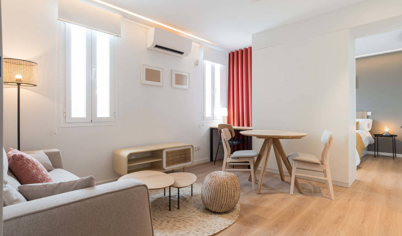 Salón dentro de apartamento en Coliving