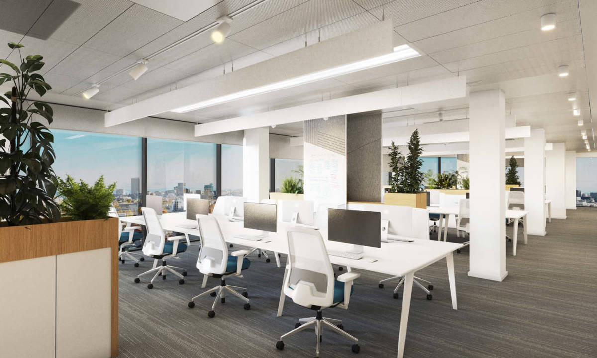 Sala de trabajo en un coworking de última tendencia 