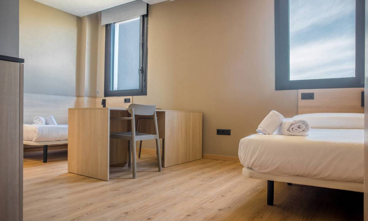 Dormitorio doble en residencia Student Housing en Sevilla