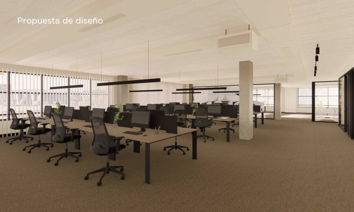 Propuesta de diseño_ Puestos de trabajo con mobiliario de oficina de gran tamaño