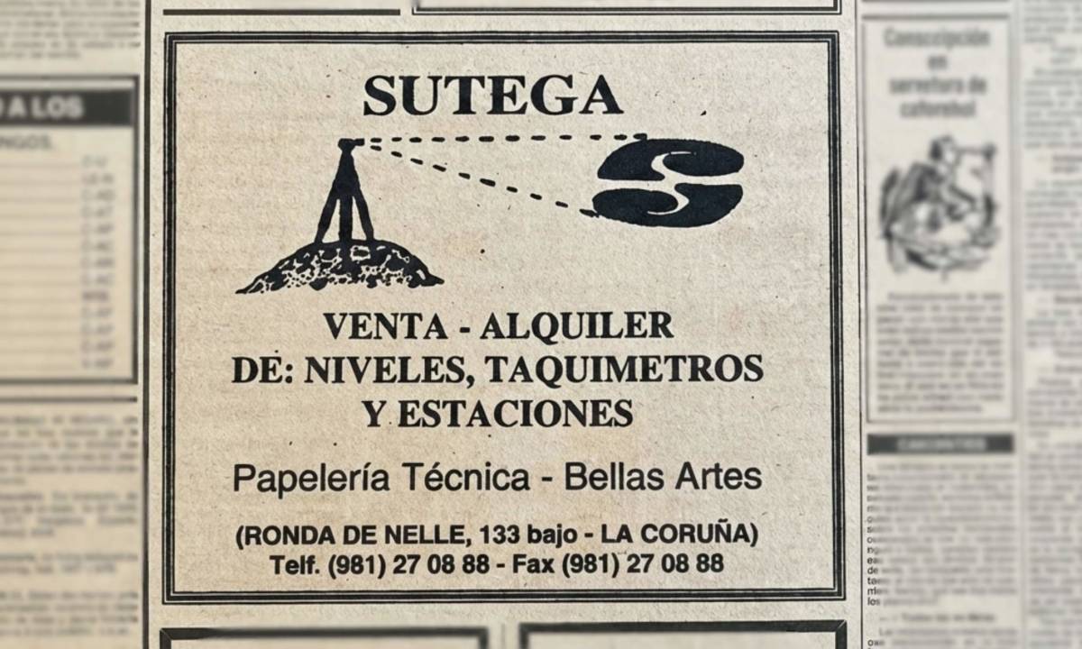Noticia de periódico antiguo sobre Sutega
