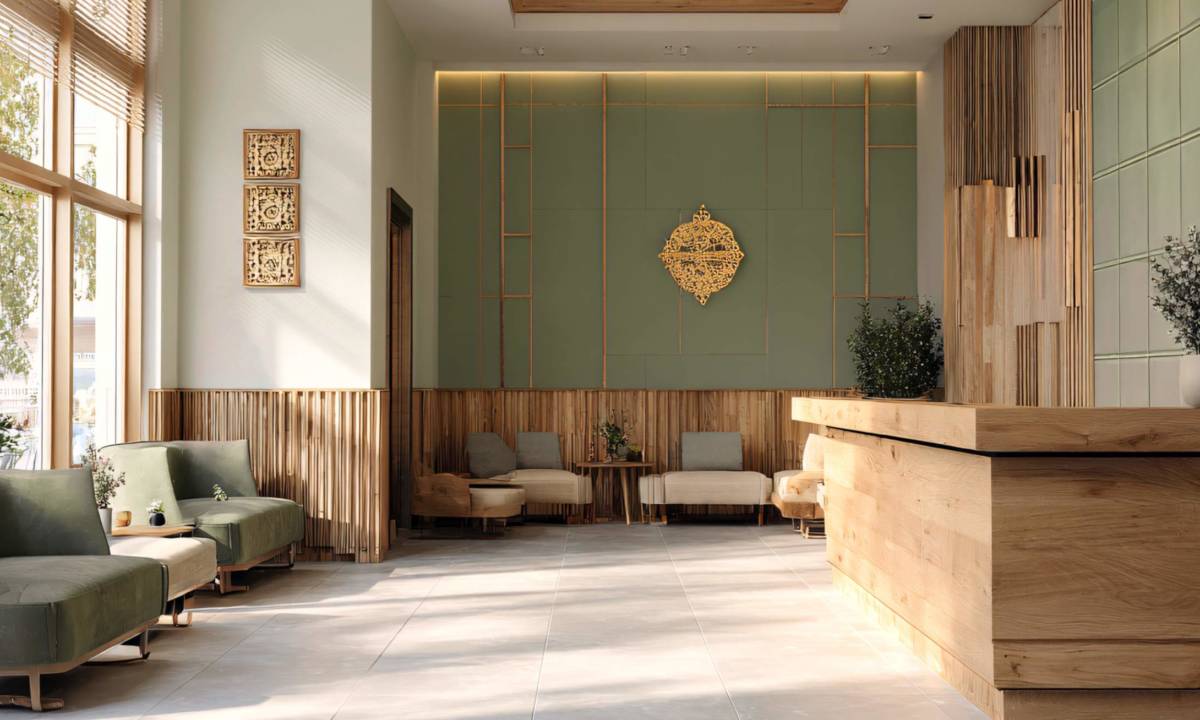 Mostrador de espacio Living realizado en carpintería a medida