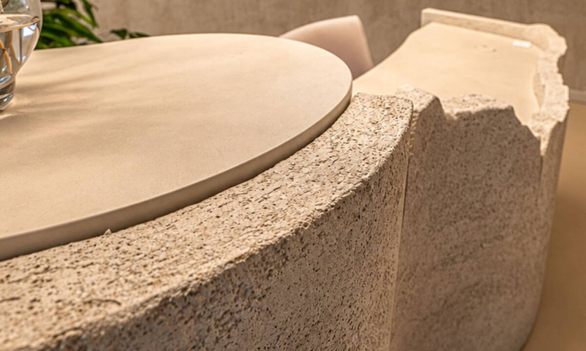 Textura de mostrador de recepción fabricado en carpintería a medida en taller