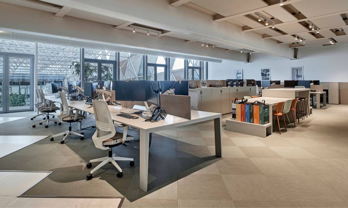 Puestos operativos de trabajo en zona de oficina y trabajo individual