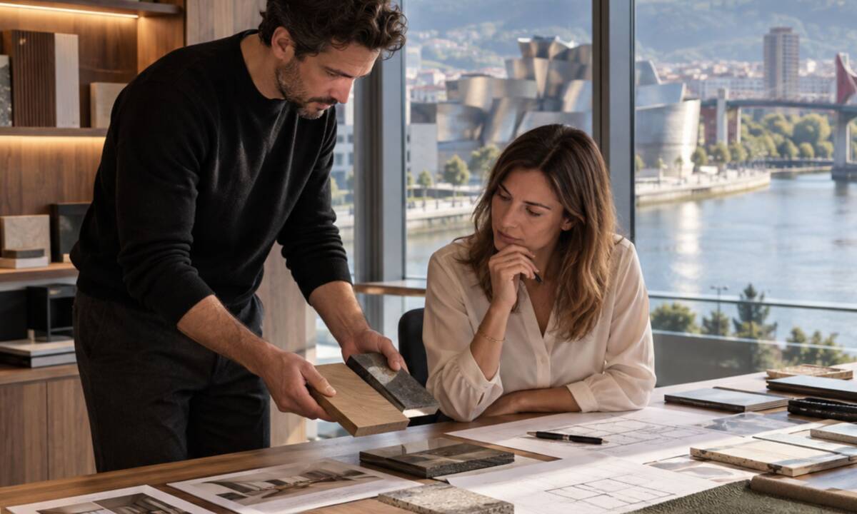 Técnicos revisando una posible interferencia entre instalaciones y elementos constructivos durante una obra
