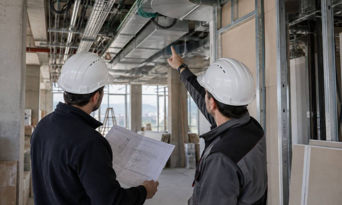 Coordinación de diseño y ejecución durante una obra de arquitectura interior, con planos y personal técnico