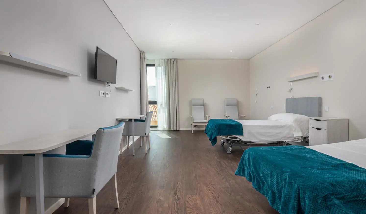 habitación doble en residencia de mayores
