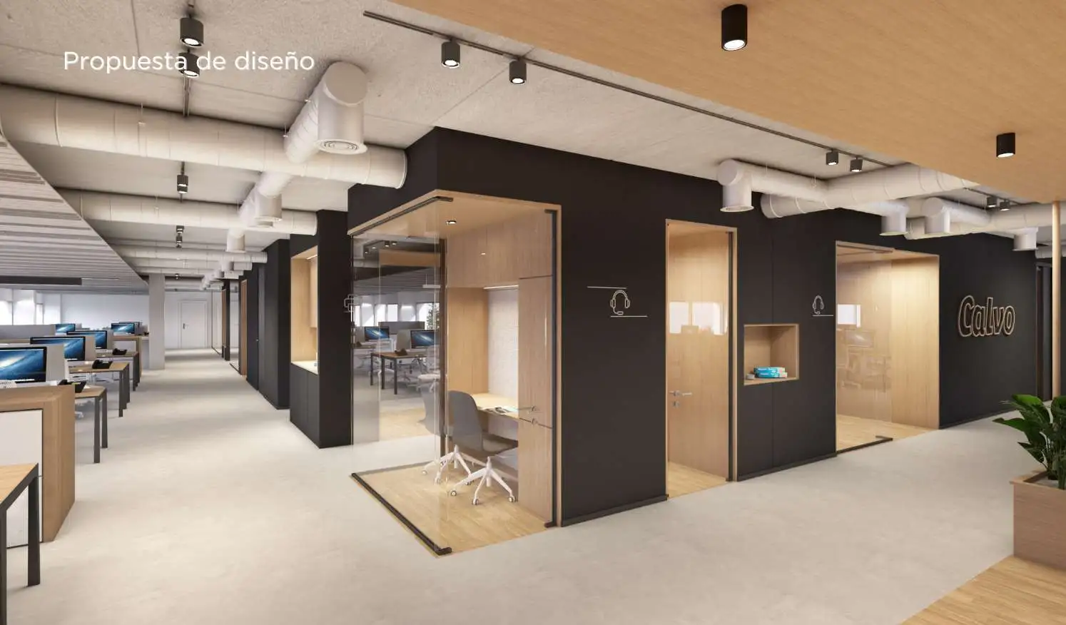 Proyecto Design and Build con Workplace Strategy para transformación de oficina en Galicia