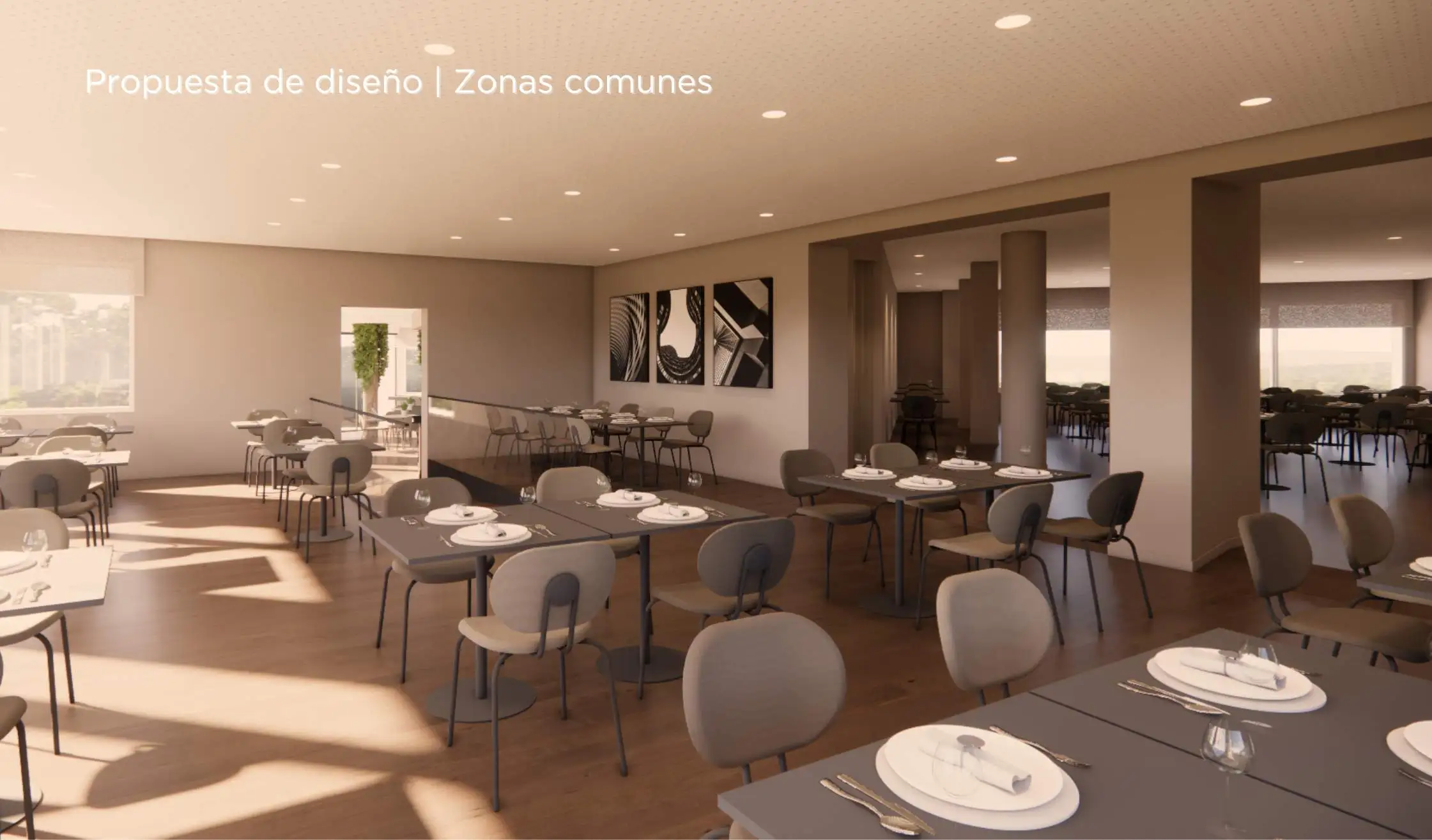 Propuesta de diseño de hotel_Comedor de desayuno y comida en hotel