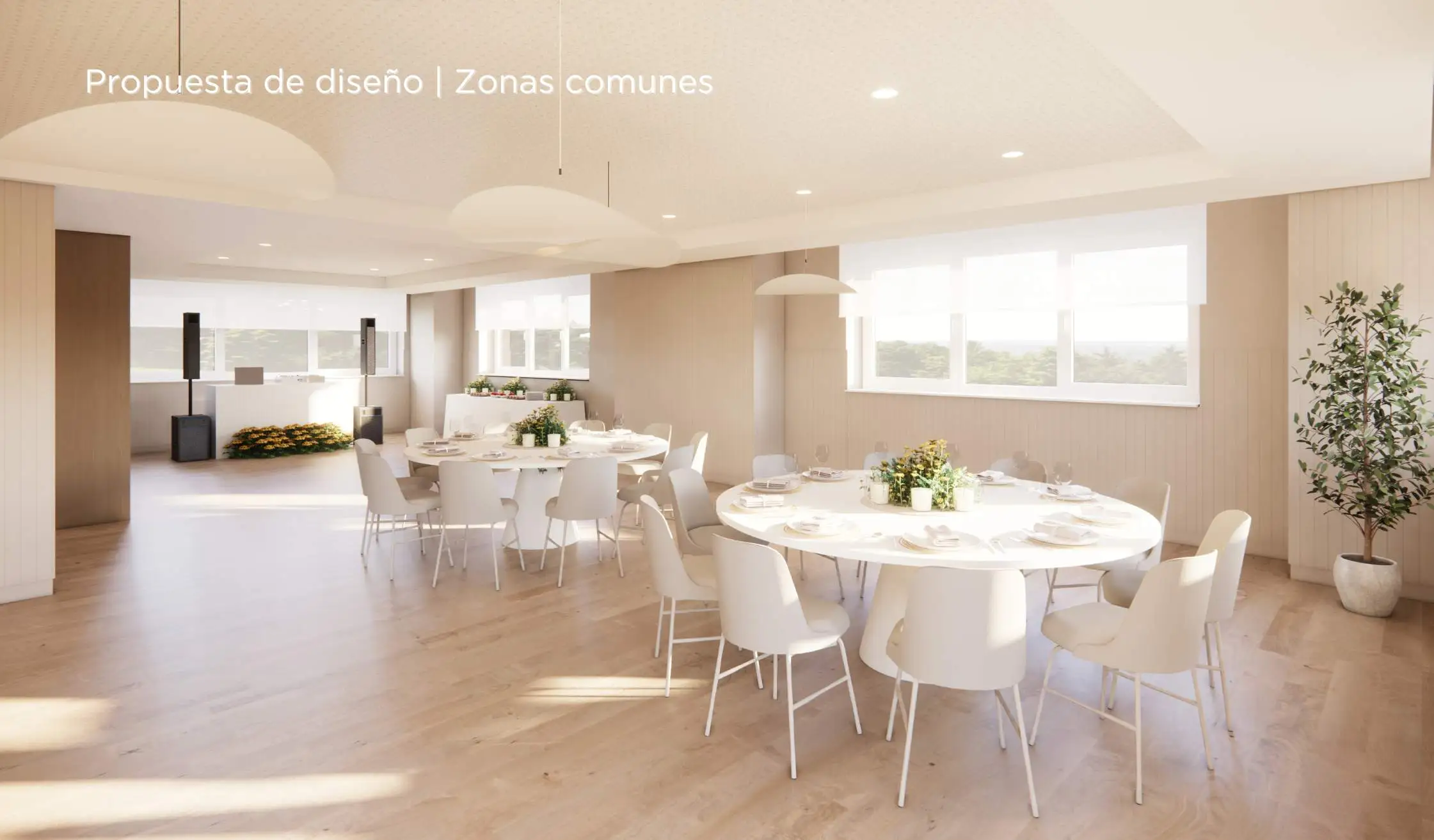 Propuesta de diseño de hotel_Mesas de celebración de eventos en hotel en Galicia