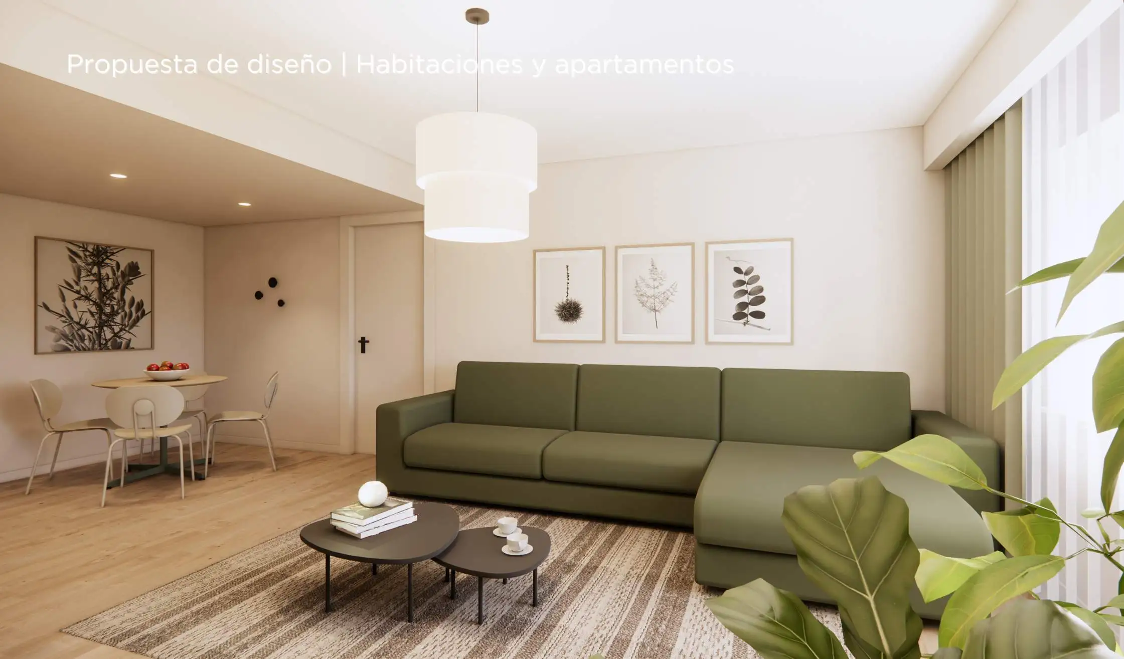 Propuesta de diseño de hotel_Detalle de salón en apartamento de hotel