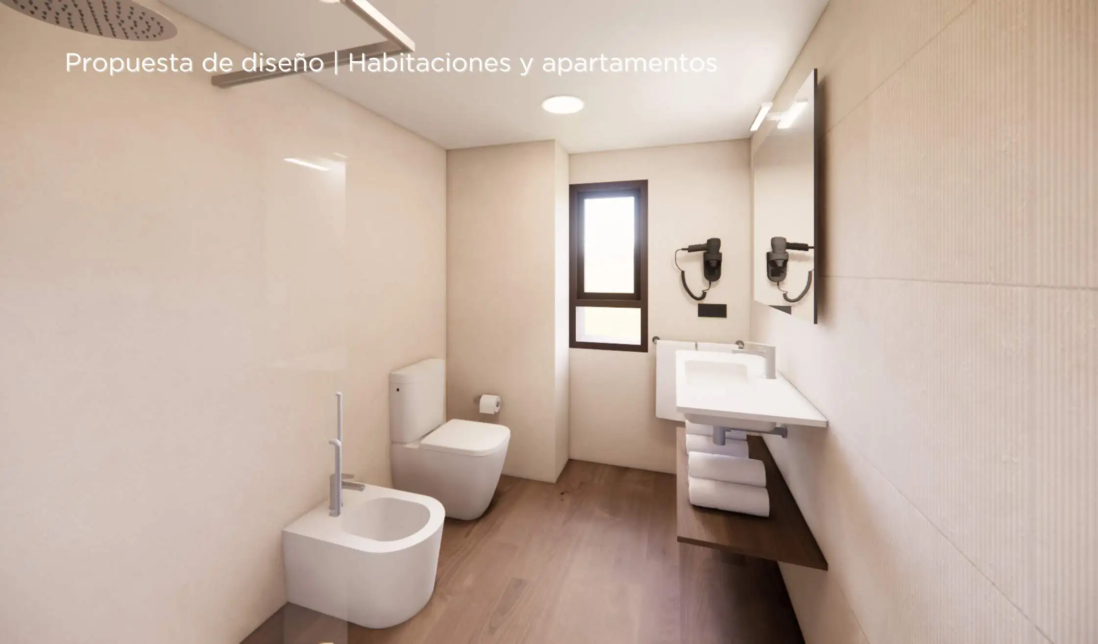 Propuesta de diseño de hotel_Aseo de habitación individual en hotel en Galicia