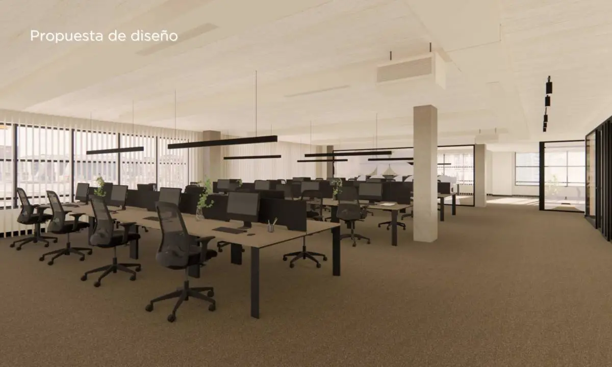 Propuesta de diseño_ Puestos de trabajo con mobiliario de oficina de gran tamaño