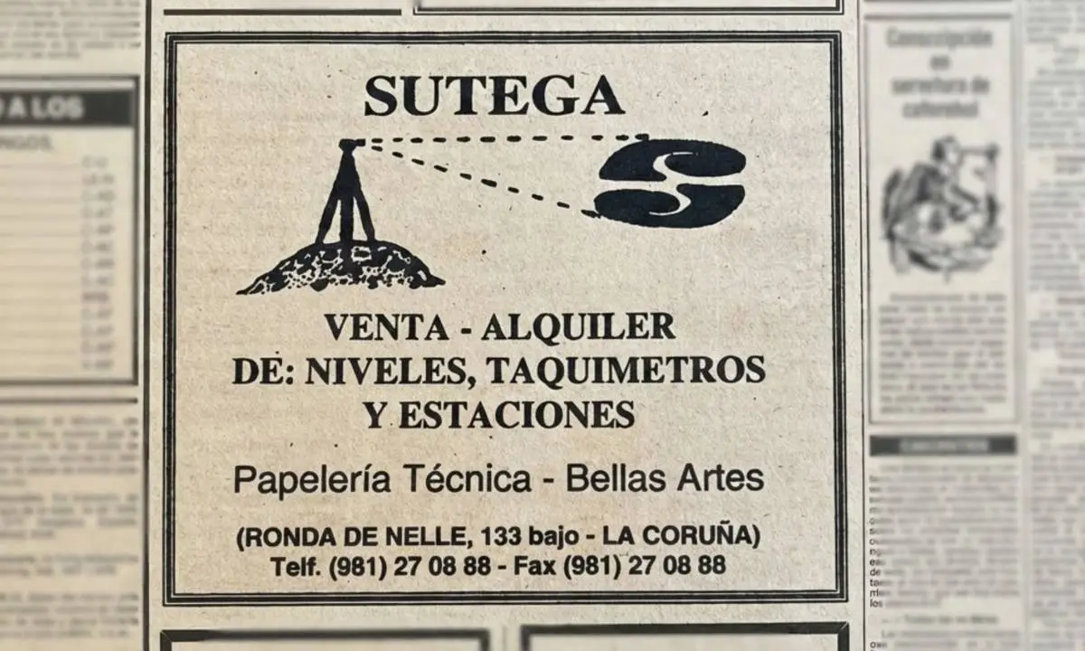 Noticia de periódico antiguo sobre Sutega
