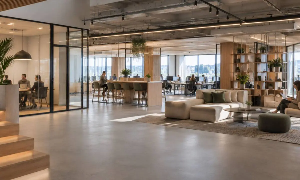 Espacio profesional terminado con soluciones duraderas y adaptables tras un proyecto Design&Build